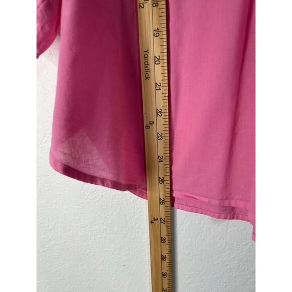 Xirena Jules Cotton Poplin Top Size Large Pink Short Puff Sleeve Ruffle Blouse - Picture 8 of 9